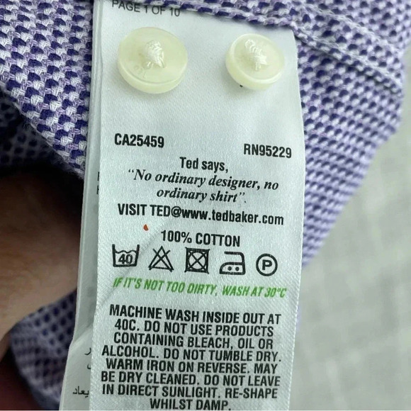 Ted Baker Endurance Shirt Button Down Long Sleeve Mens Size 15.5 2418 - Picture 2 of 7